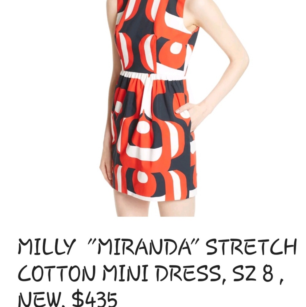 💃Milly Maranda Stretch cotton mini Dress